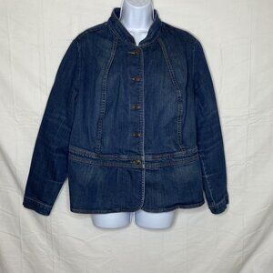 A.n.a. Women's (1X) Stretch Denim Long Sleeves Blue Jean Jacket